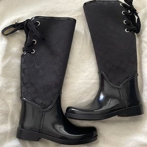 Like new Coach warm rain boots